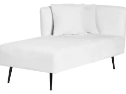 Right Hand Fabric Chaise Lounge White Riom