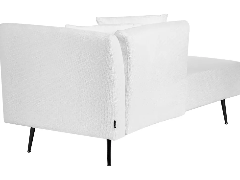 Right Hand Fabric Chaise Lounge White Riom