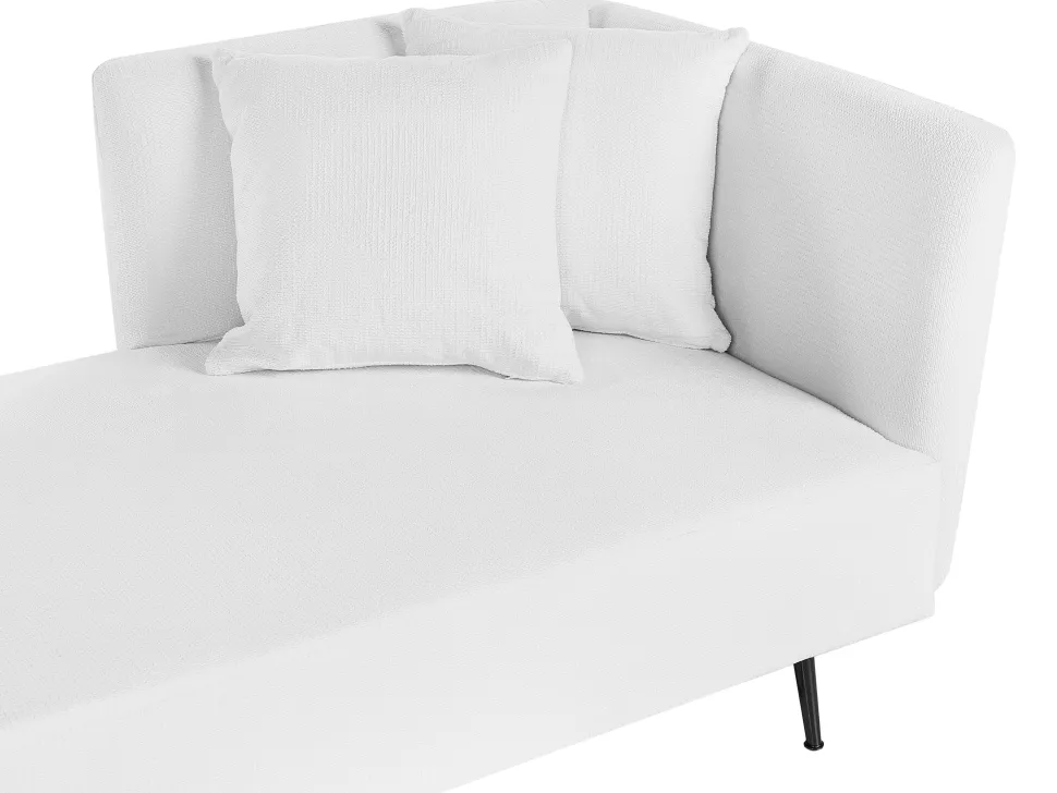Right Hand Fabric Chaise Lounge White Riom