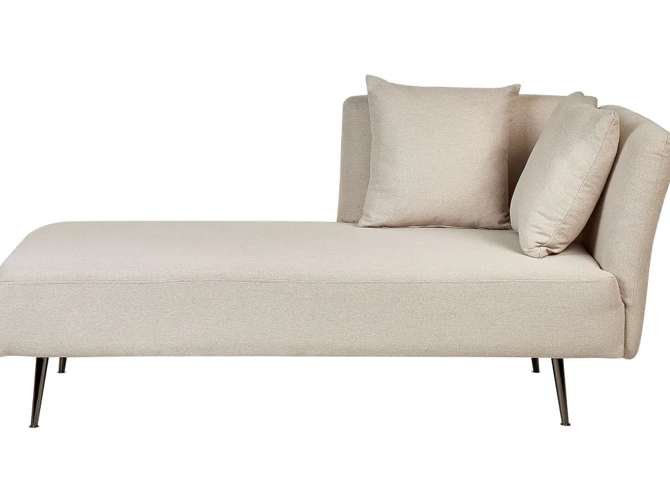 Right Hand Fabric Chaise Lounge Beige Riom