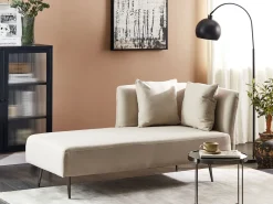 Right Hand Fabric Chaise Lounge Beige Riom