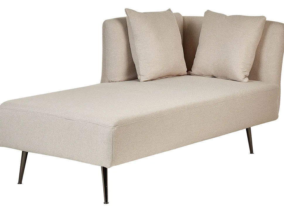Right Hand Fabric Chaise Lounge Beige Riom