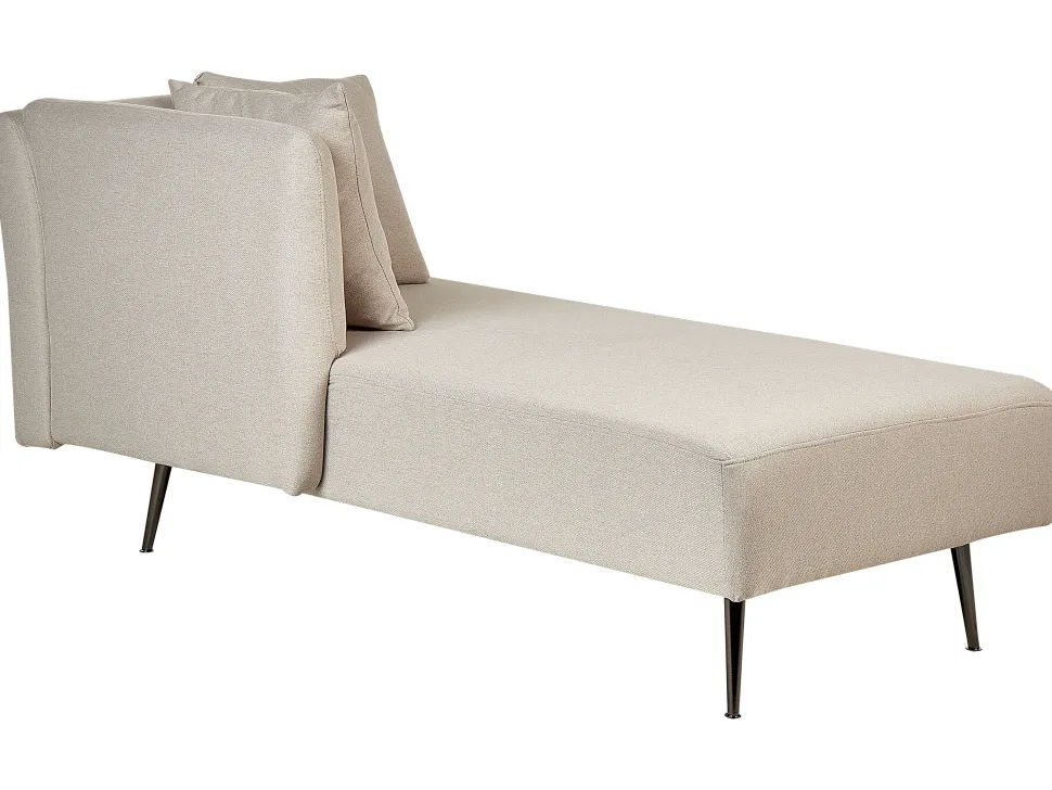Right Hand Fabric Chaise Lounge Beige Riom