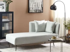 Right Hand Fabric Chaise Lounge Mint Green Riom