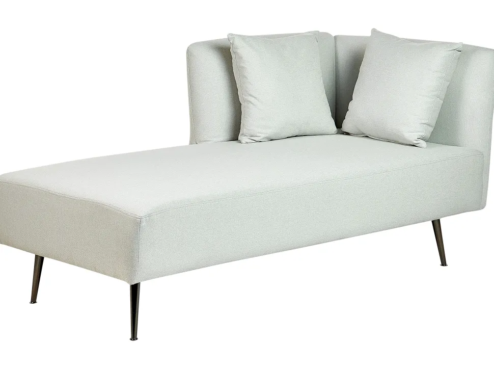 Right Hand Fabric Chaise Lounge Mint Green Riom