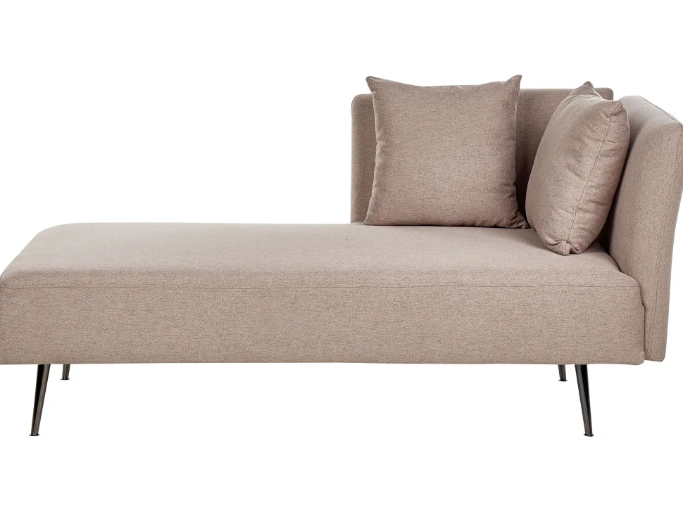 Right Hand Fabric Chaise Lounge Light Brown Riom
