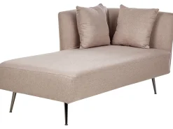 Right Hand Fabric Chaise Lounge Light Brown Riom