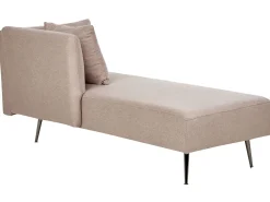 Right Hand Fabric Chaise Lounge Light Brown Riom