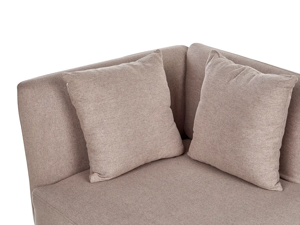 Right Hand Fabric Chaise Lounge Light Brown Riom