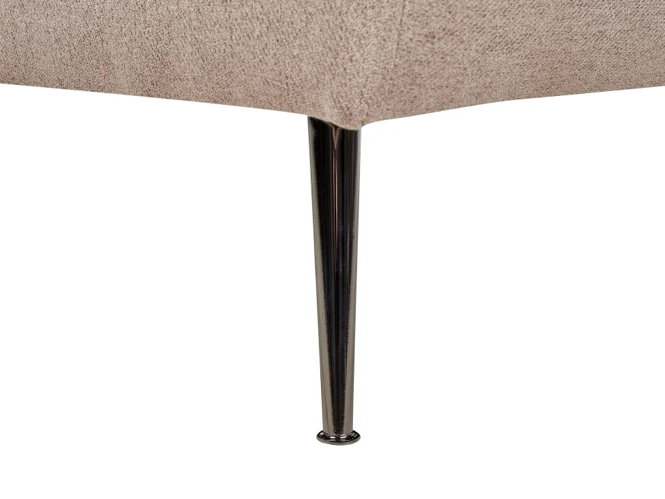 Right Hand Fabric Chaise Lounge Light Brown Riom