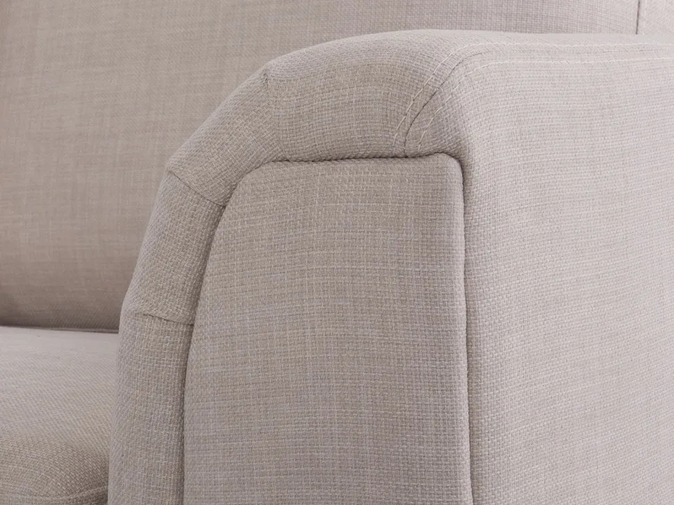 Right Hand Fabric Corner Sofa With Ottoman Beige Oslo