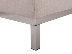 Right Hand Fabric Corner Sofa With Ottoman Beige Oslo