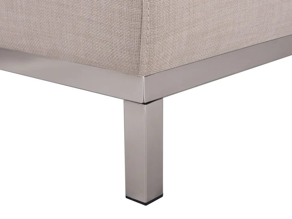 Right Hand Fabric Corner Sofa With Ottoman Beige Oslo