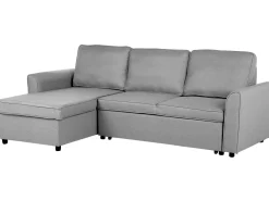 Right Hand Fabric Corner Sofa Bed With Storage Grey Nesna