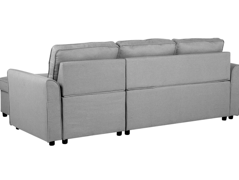 Right Hand Fabric Corner Sofa Bed With Storage Grey Nesna