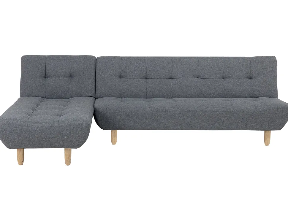Right Hand Fabric Corner Sofa Bed Grey Alsten