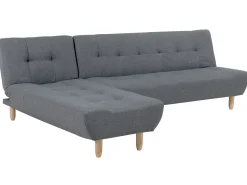 Right Hand Fabric Corner Sofa Bed Grey Alsten