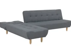 Right Hand Fabric Corner Sofa Bed Grey Alsten