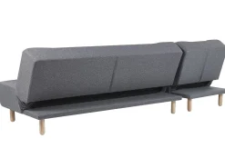 Right Hand Fabric Corner Sofa Bed Grey Alsten