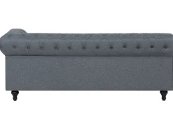 Right Hand Fabric Corner Sofa Grey Chesterfield