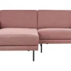 Right Hand Fabric Corner Sofa Pink Brown Breda