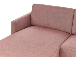 Right Hand Fabric Corner Sofa Pink Brown Breda