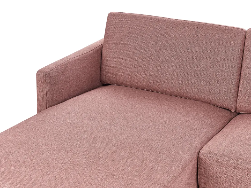Right Hand Fabric Corner Sofa Pink Brown Breda