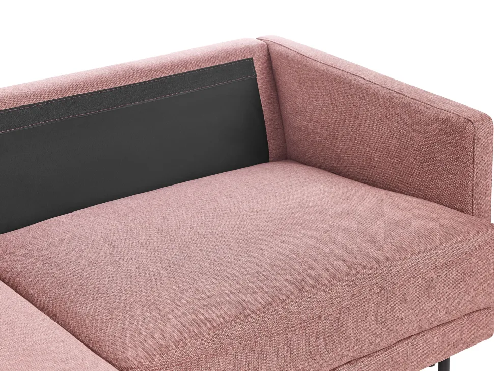 Right Hand Fabric Corner Sofa Pink Brown Breda