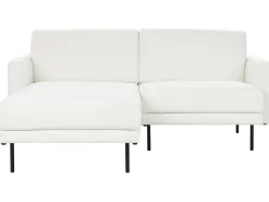 Right Hand Fabric Corner Sofa White Breda