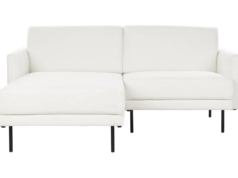 Right Hand Fabric Corner Sofa White Breda