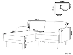Right Hand Fabric Corner Sofa White Breda