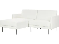 Right Hand Fabric Corner Sofa White Breda