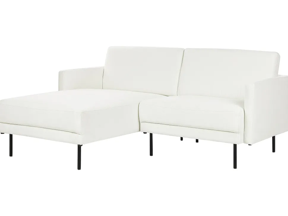 Right Hand Fabric Corner Sofa White Breda
