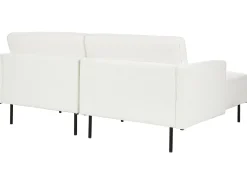 Right Hand Fabric Corner Sofa White Breda