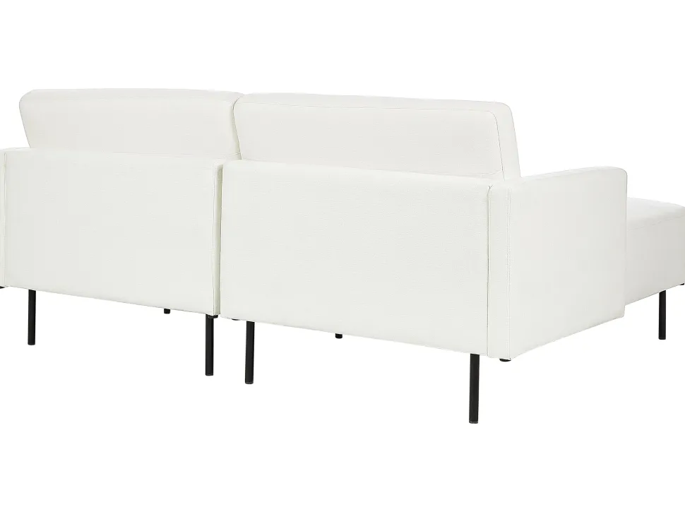 Right Hand Fabric Corner Sofa White Breda