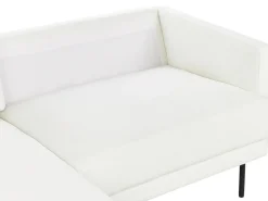 Right Hand Fabric Corner Sofa White Breda