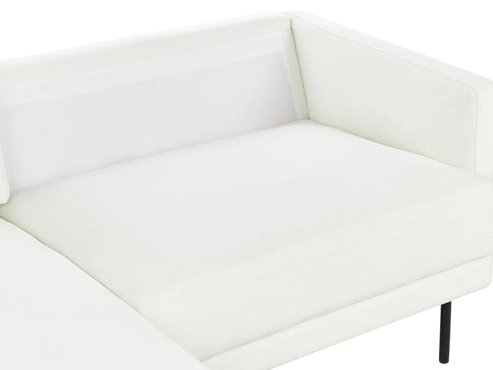 Right Hand Fabric Corner Sofa White Breda
