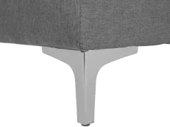 Right Hand Fabric Corner Sofa With Ottoman Grey Aberdeen