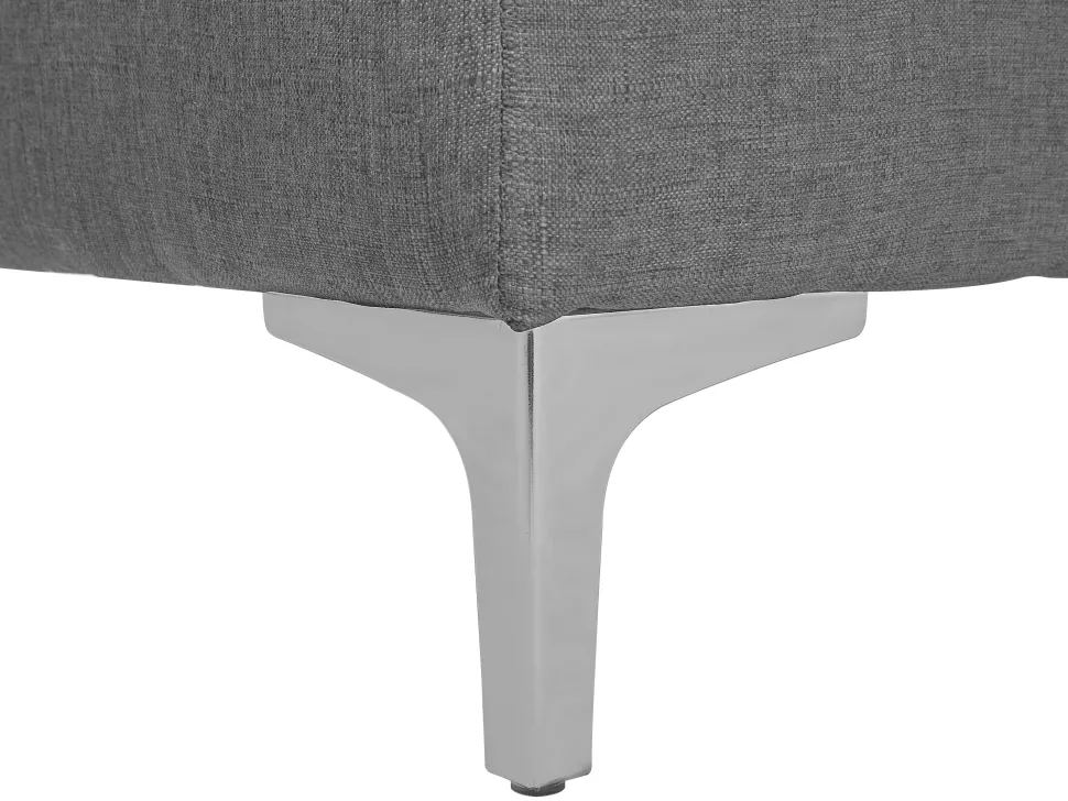 Right Hand Fabric Corner Sofa With Ottoman Grey Aberdeen