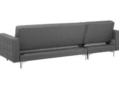 Right Hand Fabric Corner Sofa With Ottoman Grey Aberdeen
