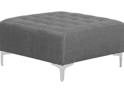 Right Hand Fabric Corner Sofa With Ottoman Grey Aberdeen