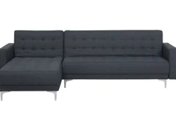 Right Hand Fabric Corner Sofa Dark Grey Aberdeen