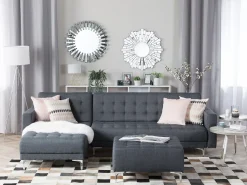 Right Hand Fabric Corner Sofa Dark Grey Aberdeen