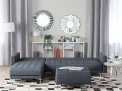 Right Hand Fabric Corner Sofa Dark Grey Aberdeen
