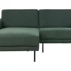 Right Hand Fabric Corner Sofa Dark Green Breda