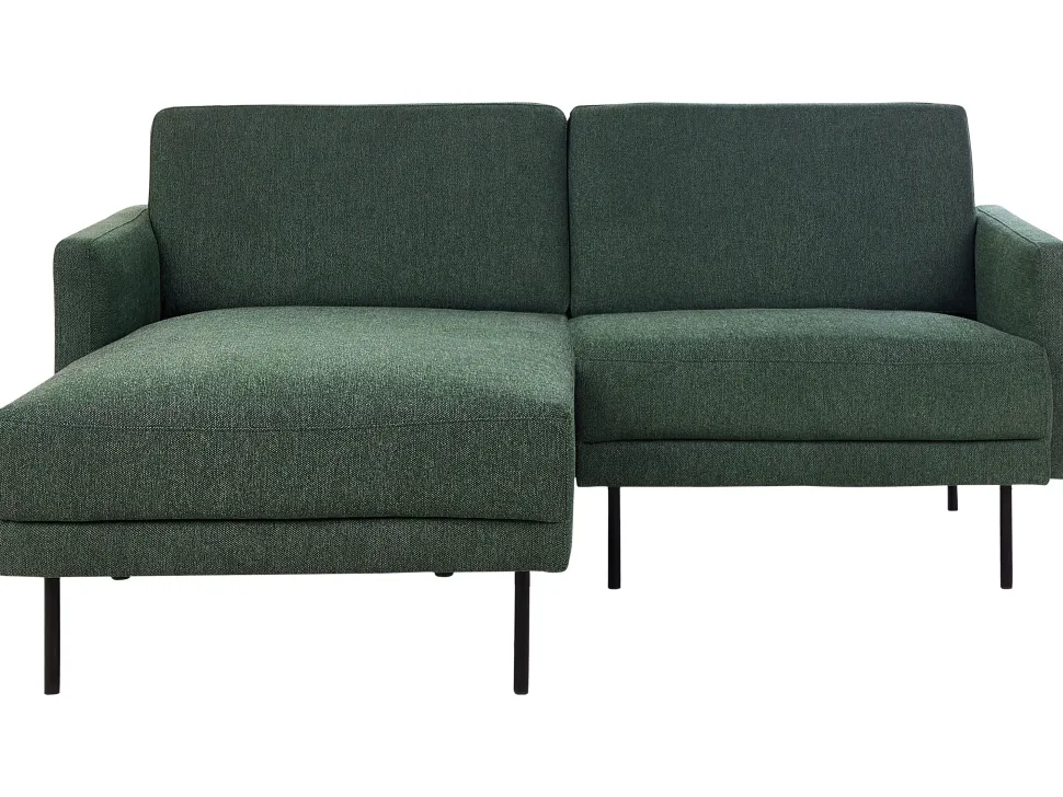 Right Hand Fabric Corner Sofa Dark Green Breda