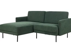 Right Hand Fabric Corner Sofa Dark Green Breda