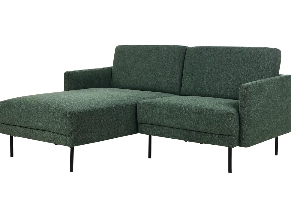 Right Hand Fabric Corner Sofa Dark Green Breda