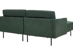 Right Hand Fabric Corner Sofa Dark Green Breda