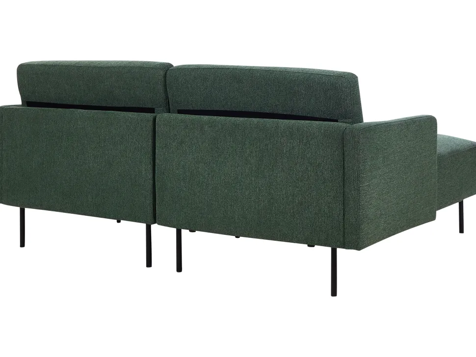 Right Hand Fabric Corner Sofa Dark Green Breda